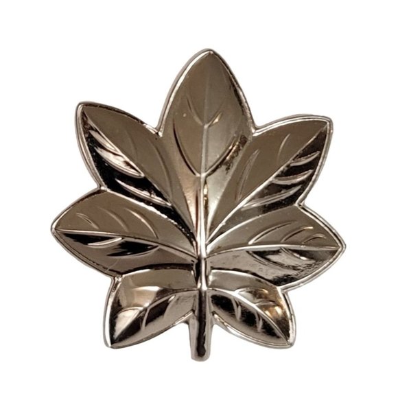 Sterling Silver Old Leaf Double Butterfly Clutch Back Military Uniform Pin E67 - Picture 1 of 7